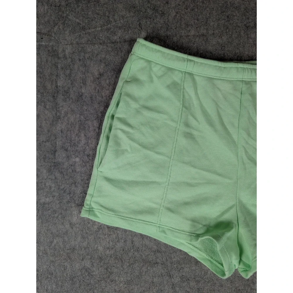 Nike Womens French Terry Athletic Shorts Mint Green Embroidered Swoosh Logo